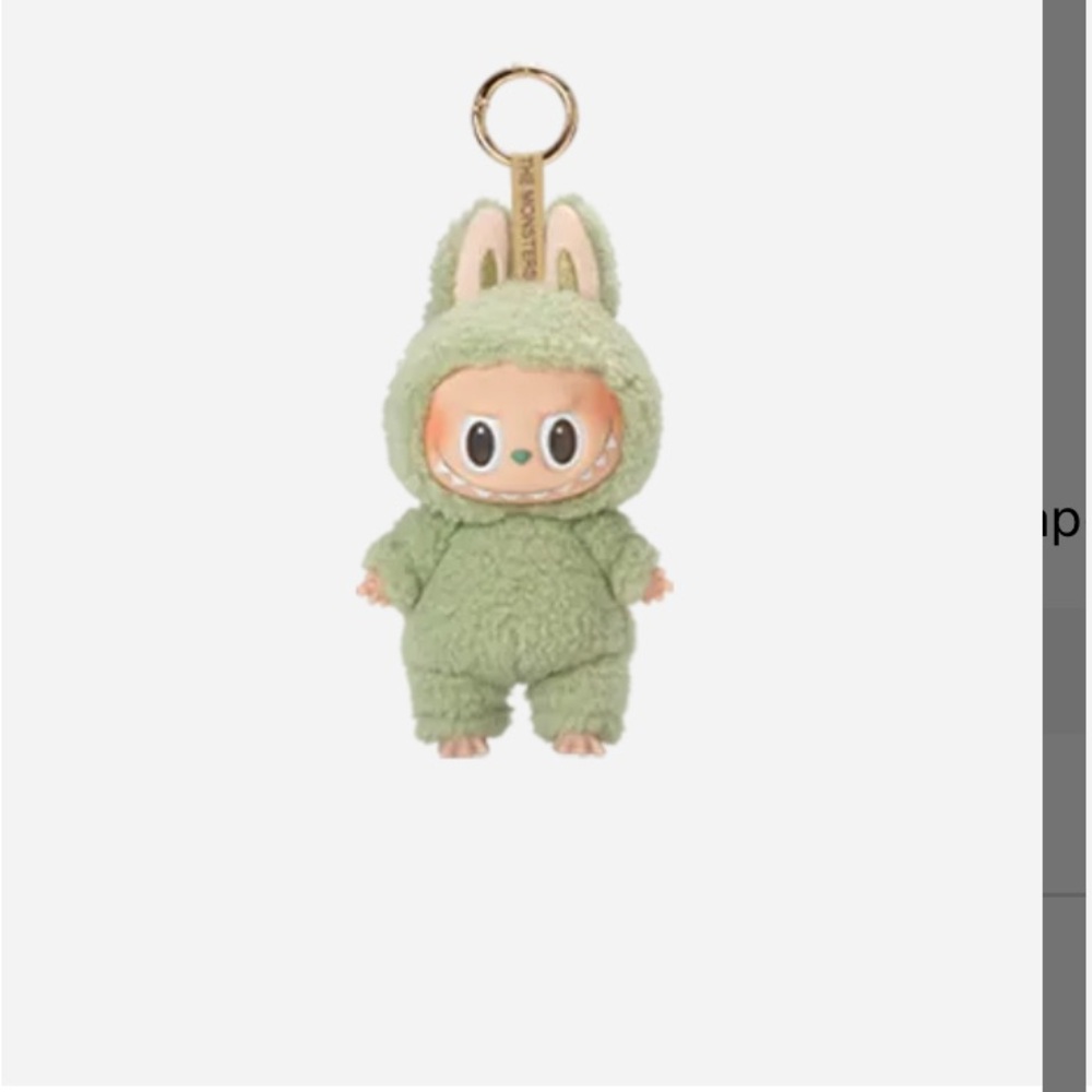 Green Plush Bunny Keychain